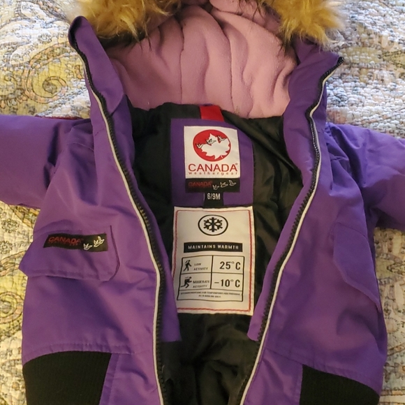 Canada Weathergear 6/9mo Snowsuit Purple - Picture 2 of 2